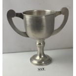 Silver trophy cup, 8.5” high, w: 12.7 ozt