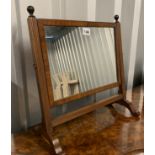 Mahogany swing dressing table mirror. 17” wide x 18” high.