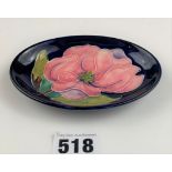 Small Moorcroft hibiscus pattern oval dish 4.5” long