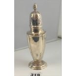 Silver sugar shaker, 7” high, w: 4.2 ozt