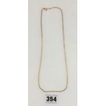 9k gold necklace, 19.5” long, W: 4.4g