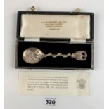 Cased silver spoon ‘To Commemorate the Investiture of The Prince of Wales at Caernarvon Castle on