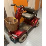 Shoprider Deluxe red mobility scooter with basket, charger and key. Working condition. 54” long x