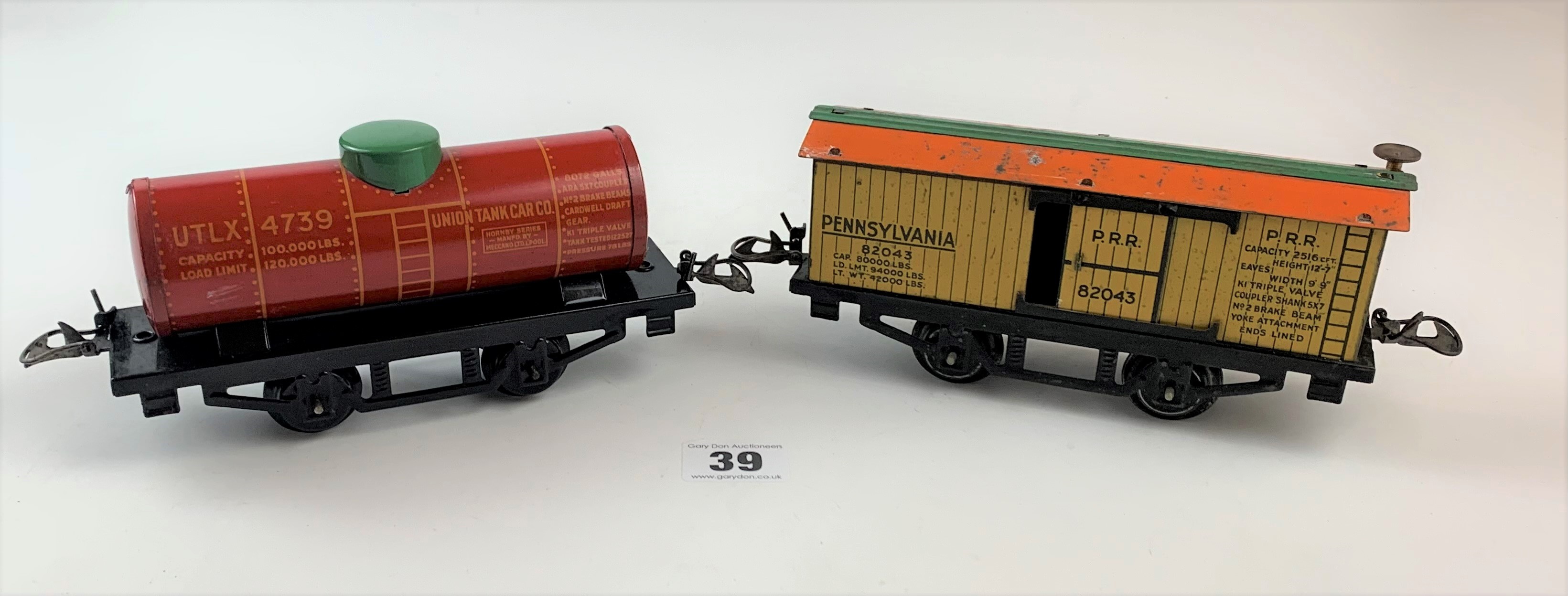 Hornby ‘O’ gauge – American type tanker wagon 4w and American type box car 4w - Image 2 of 6