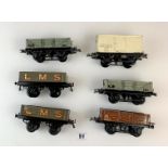 Hornby ‘O’ gauge – 5 open wagons 4w and ventilated refrigerator van NE 8t