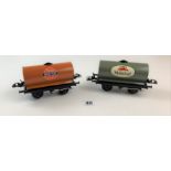 Hornby ‘O’ gauge –2 tanker wagons 4w, Pratts High Test and MobilOil Gargoyle (NEVER ISSUED BY