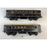 2 coaches Hornby ‘O’ gauge 8w Bogie – Riviera dining car 1931 and Riviera sleeping car 1929