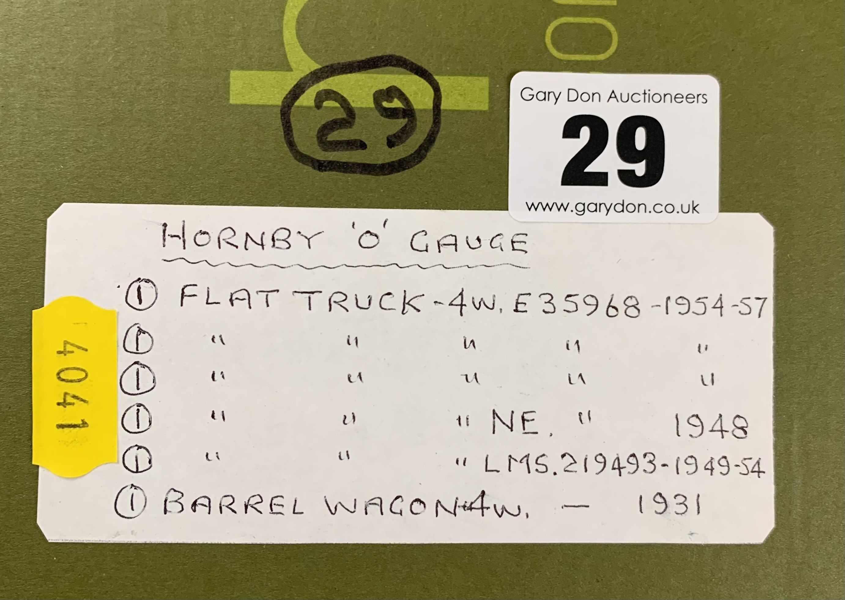 Hornby ‘O’ gauge 3 flat trucks 4w E35968- 1954-57, 1 NE flat truck E35968 1948, 1 flat truck LMS - Image 7 of 7