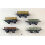 Hornby ‘O’ gauge – 5 open wagons 4w