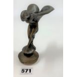 Metal winged Spirit of Ecstasy car mascot 6”h