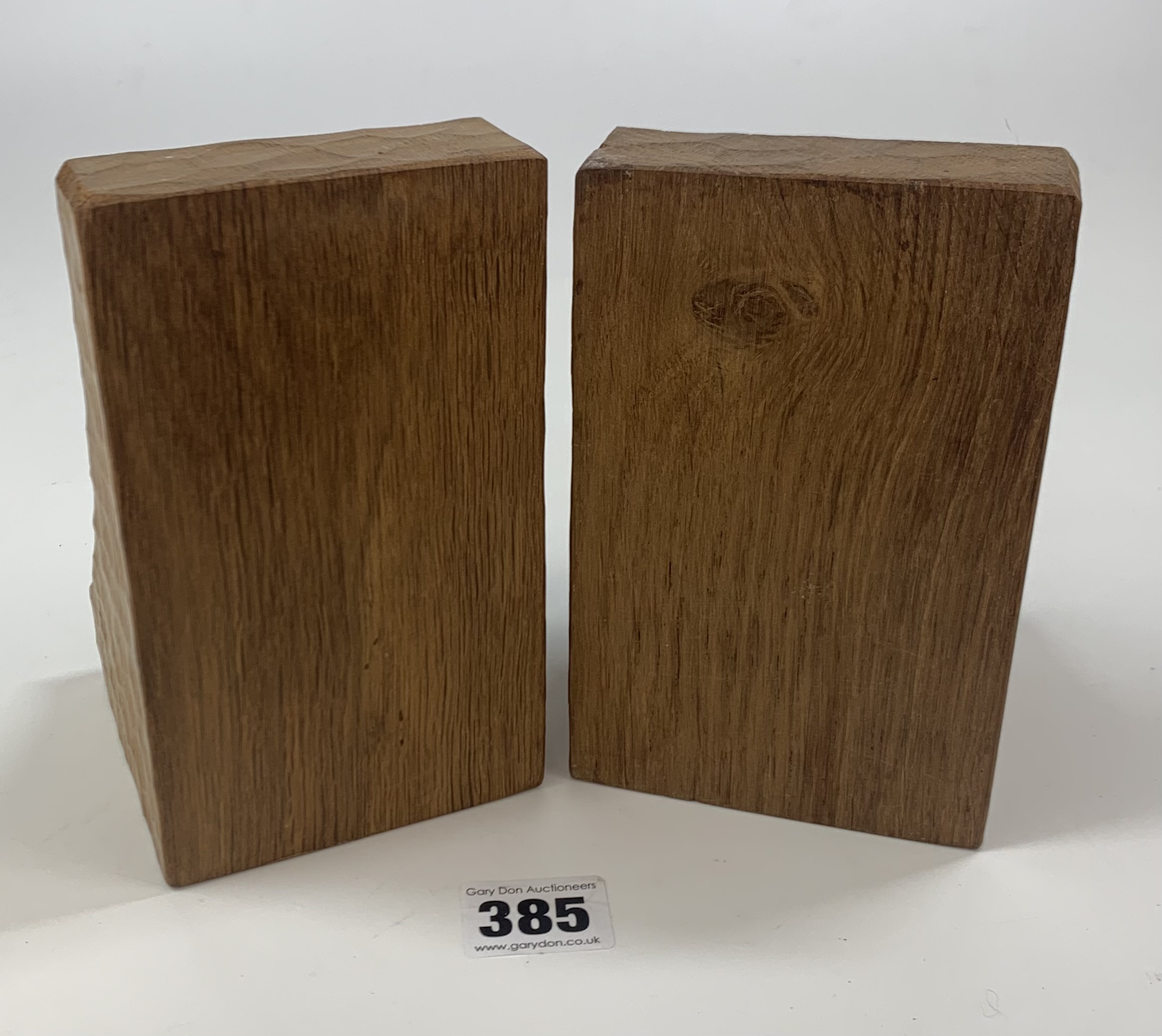 Pair of Mouseman bookends 6” high - Image 3 of 9