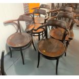 6 Bentwood chairs with shell seats 25”x 19”d x 33”h