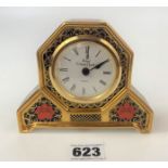 Royal Crown Derby ‘Old Imari’ mantle clock 5”w x 4”h