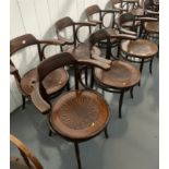 6 Bentwood chairs with shell seats 25”x 19”d x 33”h