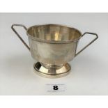 Silver 2 handled dish 3” high, w: 3.75 ozt