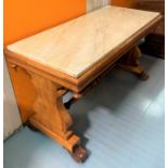 Marble top consul table, 56”l x 25.5”d x 32.5”h