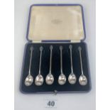 Cased set of 6 silver berry spoons, total w: 1.5 ozt