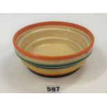 Clarice Cliff Bizarre bowl 7” diameter x 2.5”h