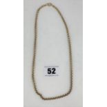 9k gold necklace, 18” long, w: 7.9 gms