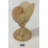 Royal Worcester porcelain shell vase 8.5”h
