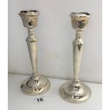 Pair of silver candlesticks 8.5” high, total w: 15.3 ozt