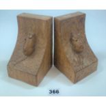 Pair of Mouseman bookends 6” high