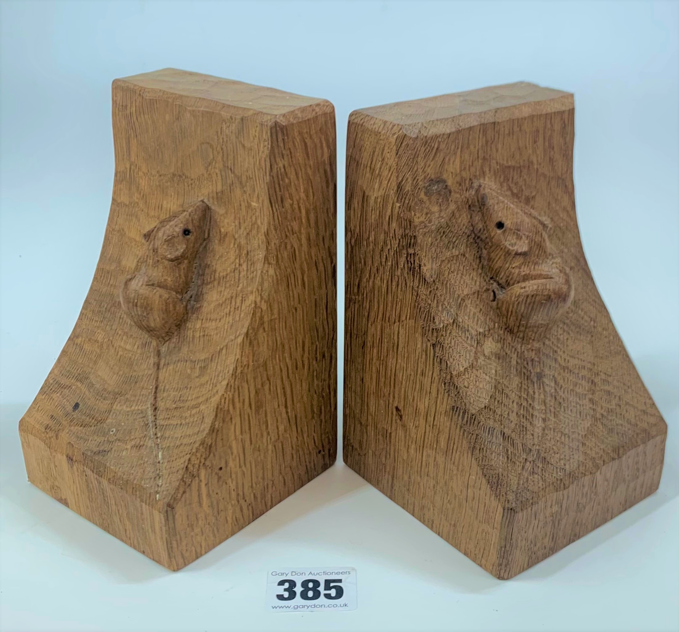 Pair of Mouseman bookends 6” high
