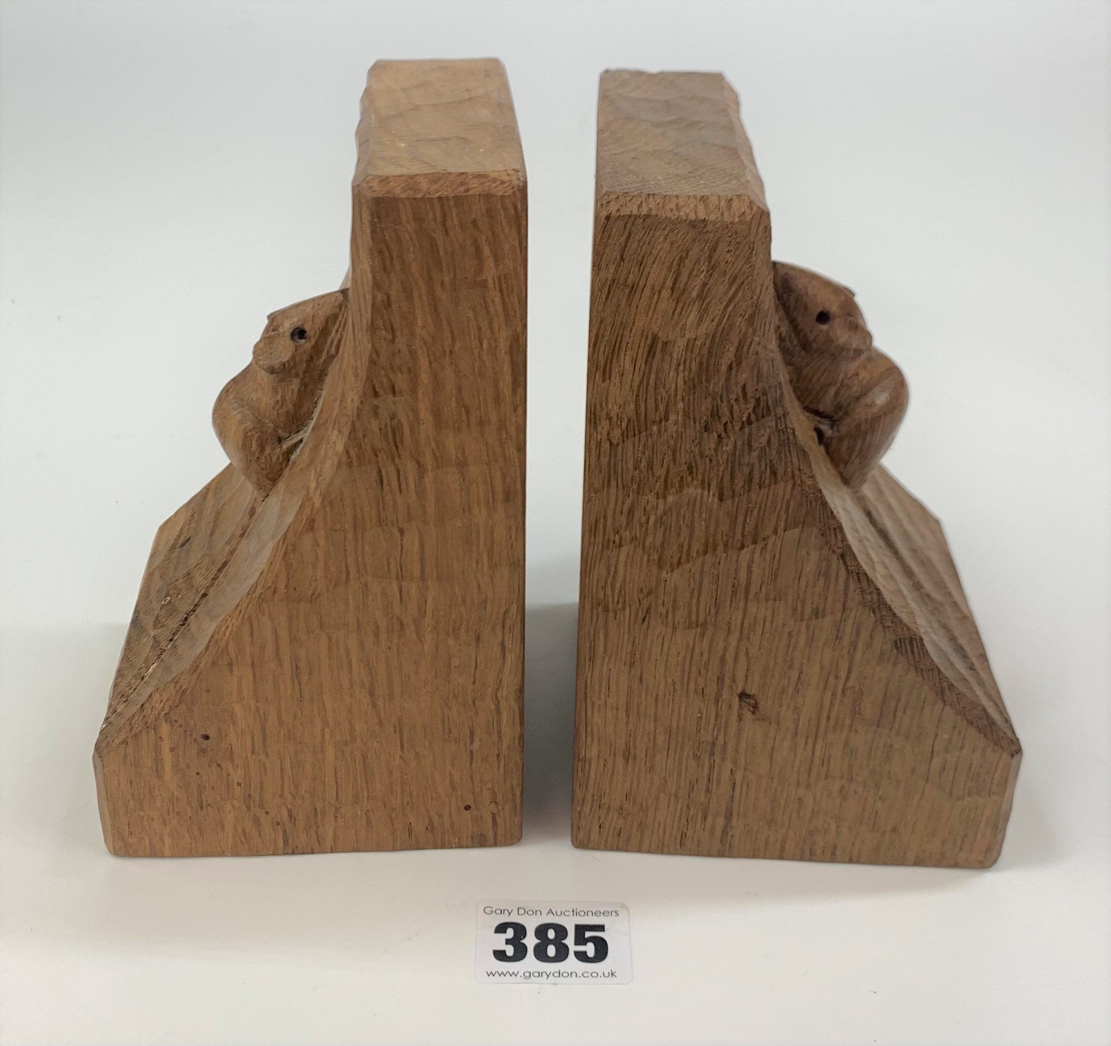 Pair of Mouseman bookends 6” high - Image 2 of 9