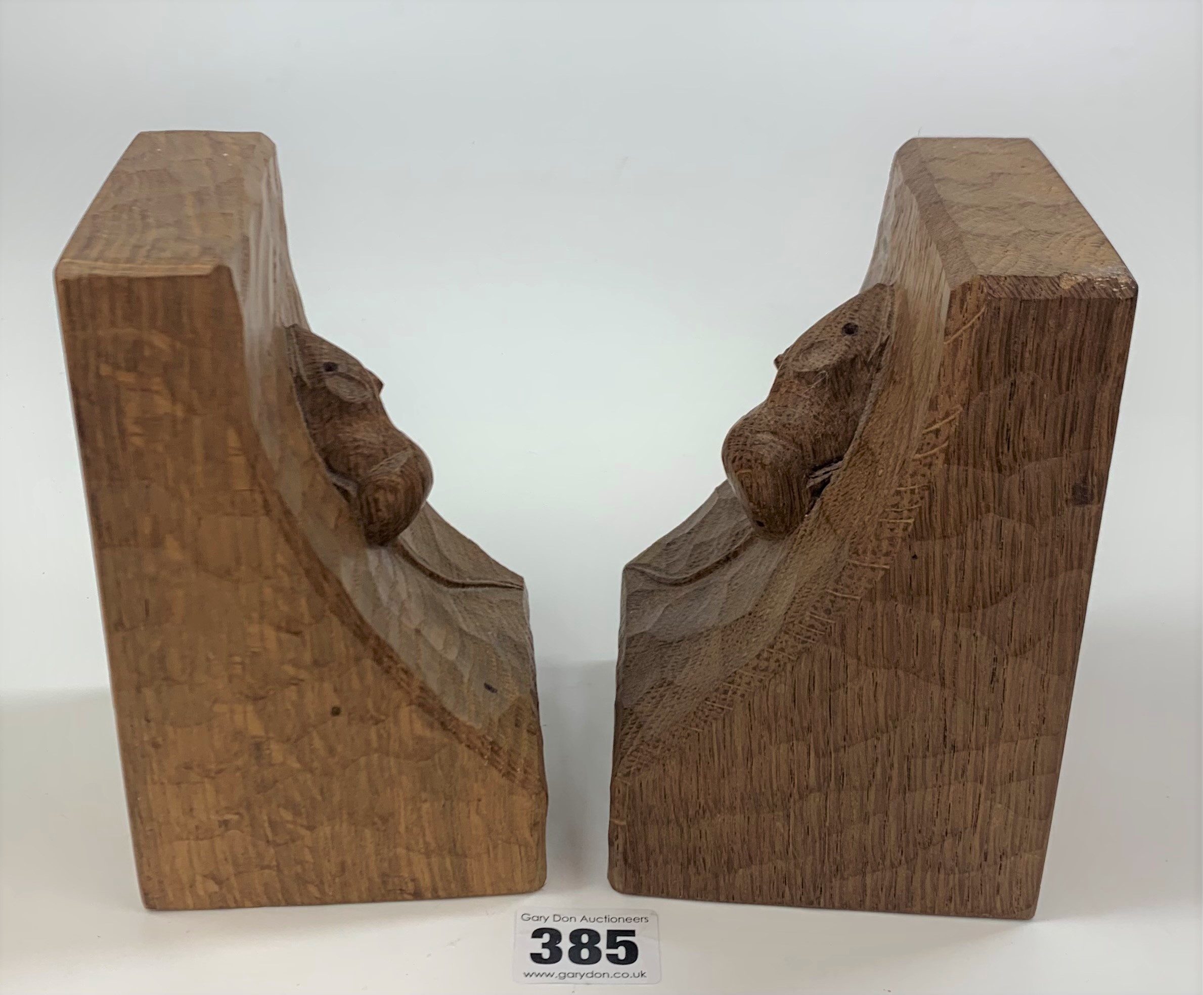 Pair of Mouseman bookends 6” high - Image 4 of 9