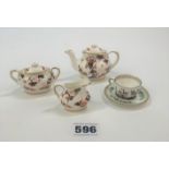 Miniature 3 piece Coalport Hong Kong tea set comprising 2” high teapot, sugar bowl and milk jug