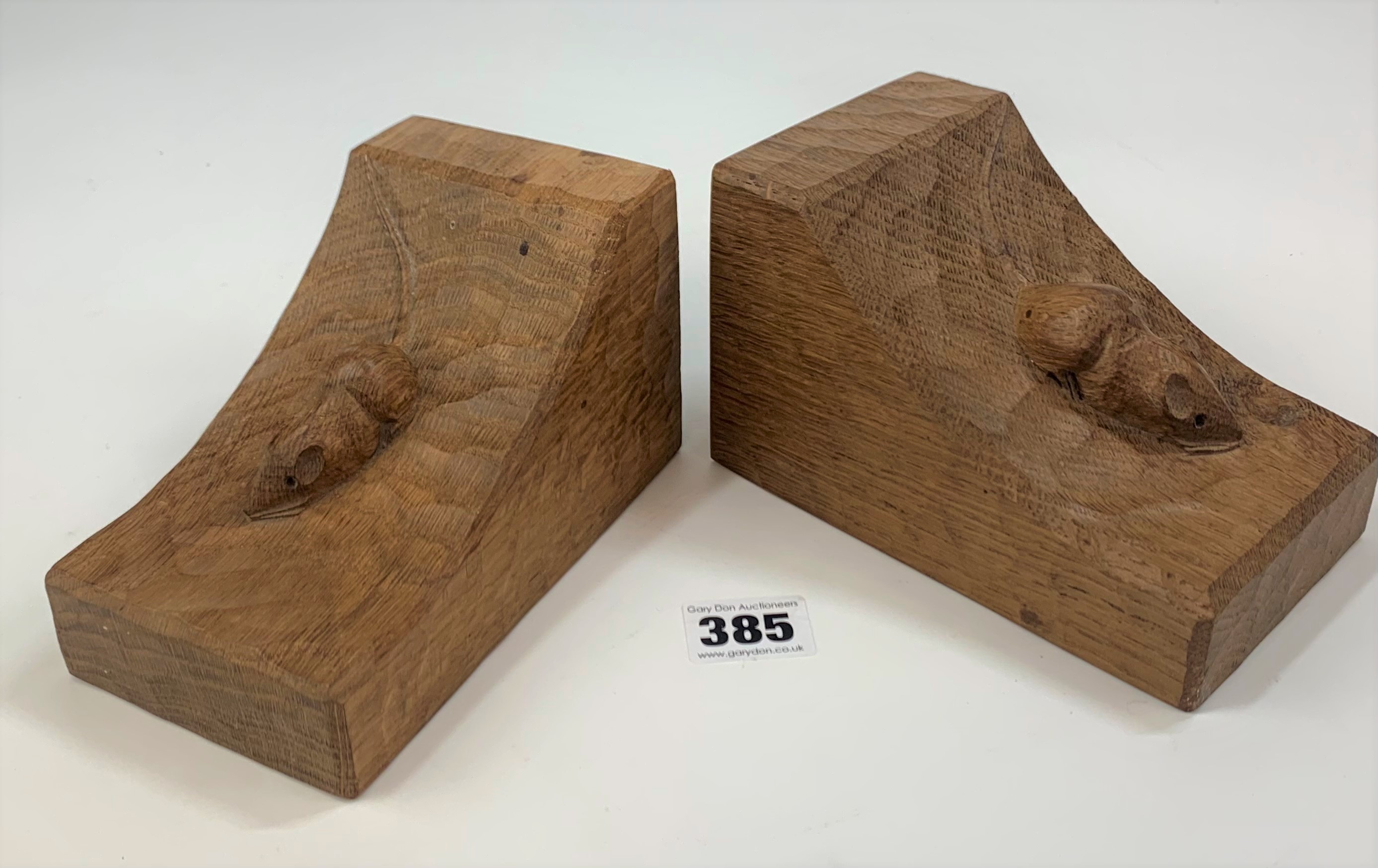 Pair of Mouseman bookends 6” high - Image 9 of 9