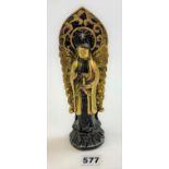 Chinese brass Buddha figure 8.5”high