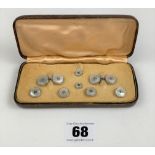 Boxed set of collar studs and cufflinks