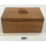 Mouseman lidded box 7” long x 4.5” wide x 3.25” high