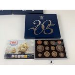 3 Royal Mint boxed coin sets – 2005, 2006 and 2007