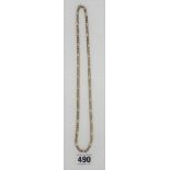 9k gold necklace, length 24”, w: 21 gms