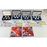 4 boxed sets ‘Five Statehood Quarter Dollars Special Edition’ gold plated coins and UK 2001