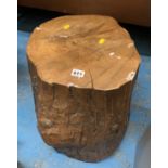 Tree trunk stool, 15”diameter x 15.5”h