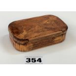 Wood effect metal tobacco tin, 4” x 2.5”