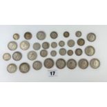 Bag of assorted UK silver coins, pre-1920’s, total w: 8.3 ozt