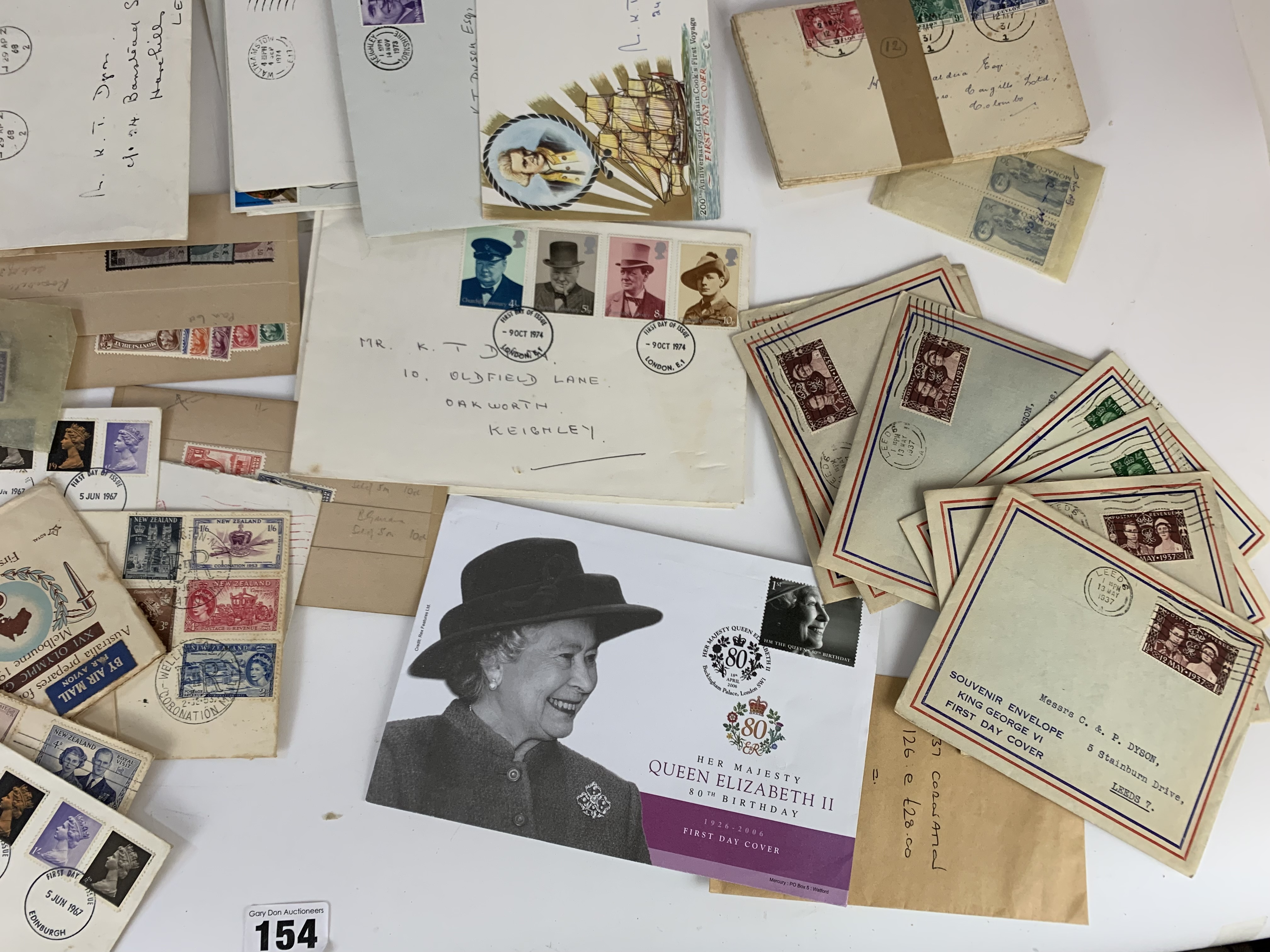 Box of assorted old first day covers, stamps and envelopes inc. Ceylon - Image 5 of 5