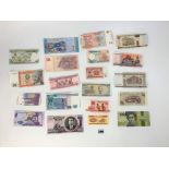 20 assorted foreign bank notes inc. Africa, Asia and South America