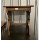 Oak stool, 16” w x 12”d x 17.5”h