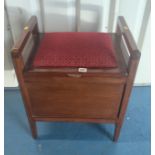 Piano stool with lift up seat, 19”w x 15”d x 24”h