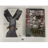 2 x outsized hardback books (OHB): Fury- My War Gone By by Max Comics 2009 and The Last Man,