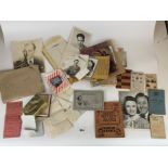 Box of old photographs, autographs, letters, magazines and radio and film related memorabilia