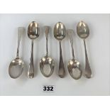 6 silver tablespoons, total w: 9.7 ozt