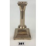 Silver candlestick 6.5” high, total w: 10.2 ozt