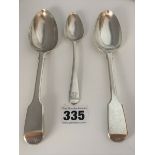 2 silver tablespoons and 1 silver teaspoon, total w: 3.5 ozt