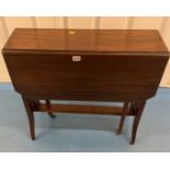 Mahogany dropleaf occasional table, 27”d x 27”h x 7”w (30.5” open)